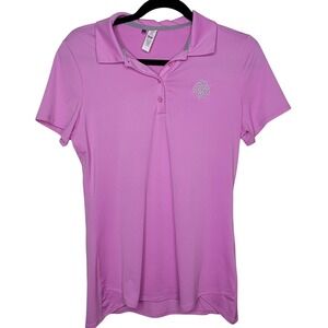 Under Armour Heat Gear Women's Short Sleeve Golf Polo Sz Small Pink Custom Logo